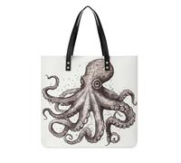 LDGSUPH Borsa a tracolla in pelle PU con polipo, grande, leggera, alla moda, grande borsa a tracolla