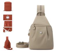 LDGSUPH Borsa da lavoro impermeabile e versatile, convertibile in tote bag, borsa da lavoro antifurto da donna, borsa a tracolla multi-tasca, grigio, 22*10*21CM