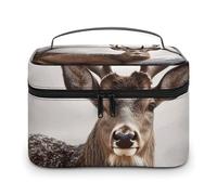 LDGSUPH Borsa per il trucco con animali selvatici con manico borsa da toilette portatile da viaggio leggera impermeabile carino cosmetici borse grande moda trucco organizzatore per le donne