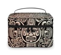 LDGSUPH Borsa per il trucco con calendario Maya Fine del mondo con manico Borsa da toilette da viaggio portatile leggera impermeabile carino cosmetici borse grande moda trucco organizer per donne