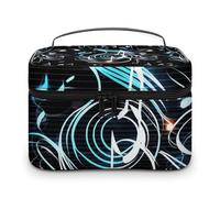 LDGSUPH Borsa per il trucco con note musicali con manico Borsa da toilette da viaggio portatile leggera impermeabile carino cosmetici borse portaoggetti grande moda custodia per trucco organizer per