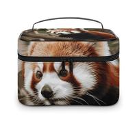 LDGSUPH Borsa per il trucco con panda rosso sul ramo di un albero con manico Borsa da toilette portatile da viaggio leggera impermeabile carino cosmetici borse grande moda trucco organizzatore per le