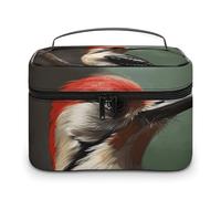 LDGSUPH Borsa per il trucco con picchio con manico, portatile, da viaggio, leggera, impermeabile, carina, per cosmetici, grande, alla moda, organizer per donne