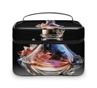LDGSUPH Borsa per il trucco della bottiglia di profumo con manico Borsa da toilette portatile da viaggio leggera impermeabile carino cosmetici borse di immagazzinaggio grande moda trucco caso