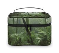 LDGSUPH Borsa per il trucco della foresta pluviale tropicale con manico Borsa da toeletta da viaggio portatile leggera impermeabile carino cosmetici borse grande moda custodia organizer per donne
