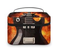 LDGSUPH Borsa per il trucco per chitarra rock con manico Borsa da toeletta da viaggio portatile leggera impermeabile carino cosmetici borse portaoggetti grande moda custodia per trucco organizer per