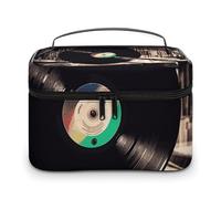LDGSUPH Borsa per trucchi in vinile con manico Borsa da toeletta da viaggio portatile leggera impermeabile carino cosmetici borse portaoggetti grande moda custodia per trucco organizer per donne