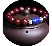 LDGSUPH Bracciale con perline di legno da 13 mm Meditazione tibetana Preghiera buddista Mala Elastico Rudraksha Gioielli Natale(A)