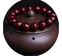 LDGSUPH Bracciale con perline di legno da 13 mm Meditazione tibetana Preghiera buddista Mala Elastico Rudraksha Gioielli Natale(B)