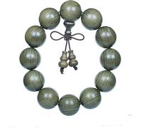 LDGSUPH Bracciale in legno 15/18/20 mm Buddista tibetano Perline fatte a mano Preghiera Mala Elastico con pendente a forma di zucca Macrame Gioielli dal design unico texture(D,20mm)