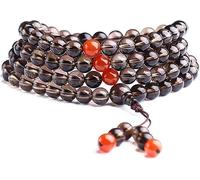 LDGSUPH Bracciale in pietra naturale 108 perline Ossidiana oro ghiaccio/Ossidiana nero/Collana cristallo tè Elastico for Yoga Buddista Rosario Preghiera Fascino