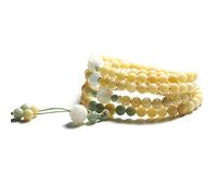 LDGSUPH Bracciale Mala, con 108 perle Bodhi Buddista tibetano accessori di loto Collana gioielli preghiera in legno naturale for meditazione