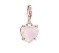 LDGSUPH Ciondelli Charm Donna, Rose Stone Cuore Pendente Dangle Charms Fai da Te Gioielli Romantico 925 Argento Regalo d'Amore per Donne Uomini