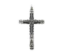 LDGSUPH Ciondolo A Croce Riccamente Decorato, Ciondolo in Argento Sterling 925, Gioielli, Accessori, Bijoux, Regalo in Argento Sterling 925 for Donna E Uomo.