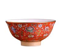 LDGSUPH Ciotola di riso in porcellana stile antico palazzo cinese, 14 cm 5, pollici Smalto colore buon auspicio Otto ciotola del tesoro Cinese for uso domestico in