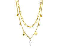 LDGSUPH Collana con ciondolo serpente a forma di stella occhio multistrato in acciaio inossidabile 316L for le donne Regalo gioielli catena clavicola for ragazze nuove vintage