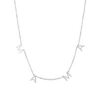LDGSUPH Collana con lettera MAMA iniziali personalizzate minimaliste for mamma, regalo for la, for festa della(Silver)