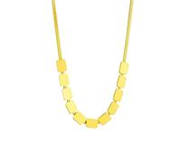 LDGSUPH Collana con pendente quadrato color oro in acciaio inossidabile 316L for le donne Regali di gioielli girocollo catena a serpente piatto for ragazze nuova tendenza