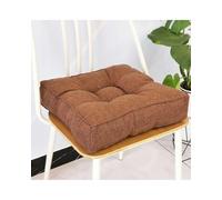 LDGSUPH Coprisedili Cuscino A Bordino 3D Ispessito - Fodera Lino Sintetico Colori Caramella Solidi - Quadrato Multifunzione Per Divano, Auto, Tatami E Bovindo(Coffee,50 * 50 * 9cm)