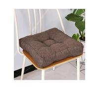LDGSUPH Coprisedili Cuscino A Bordino 3D Ispessito - Fodera Lino Sintetico Colori Caramella Solidi - Quadrato Multifunzione Per Divano, Auto, Tatami E Bovindo(Dark brown,50 * 50 * 9cm)