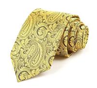 LDGSUPH Cravatta classica alla moda con motivo colorato da smoking for lo sposo, cena di nozze, cravatte lavoro casual(Yellow)