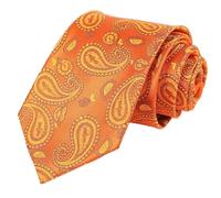 LDGSUPH Cravatta classica alla moda con motivo colorato da smoking for lo sposo, cena di nozze, cravatte lavoro casual(Orange)