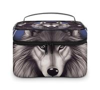LDGSUPH Lupi e acchiappasogni borsa per il trucco con manico Borsa da toilette da viaggio portatile leggera impermeabile carino cosmetici borse grande moda custodia per trucco organizer per donne