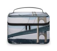 LDGSUPH Mackinac - Trousse da viaggio portatile con manico a ponte sospeso, leggera, impermeabile, graziosa, per cosmetici, grande, alla moda, organizer per trucco da donna