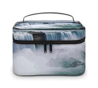 LDGSUPH Niagara Falls Borsa per il trucco con manico Borsa da toeletta da viaggio portatile leggera impermeabile carino cosmetici borse portaoggetti grande moda custodia per trucco organizer per donne