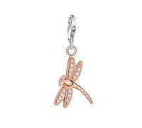 LDGSUPH Oro Rosa Placcato Dragonfly Charm Ciondoli, Dangle Charm Donne Carino 925 Argento Incanto Si Adatta A Braccialetti E Collane della Catena del Serpente Europeo