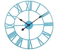 LDGSUPH Orologio da parete classico in ferro battuto circolare 3D fatto a mano in oro, orologio muto decorativo romano creativo for soggiorno, cucina, bagno, camera letto(Blue,40cm)