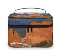 LDGSUPH Pikes Peak Colorado - Trousse per trucchi con manico, portatile, da viaggio, leggera, impermeabile, graziosa, grande, alla moda, per donne