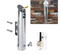 LDGSUPH Posacenere da esterno Cilindro parete con serratura Pilastro di frassino appendere al muro una colonna sigari in metallo grandi dimensioni for fumare(7.5xH46cm)