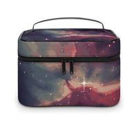 LDGSUPH Star Field in Deep Space Makeup Bag con manico Borsa da toilette da viaggio portatile leggera impermeabile carino cosmetici borse grande moda trucco organizzatore per le donne
