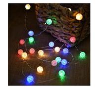 LDGSUPH Stringa di luci decorative, lucine sfondo, stringa a LED a sfera rotonda in filo rame, lampada decorativa for compleanno Natale San Valentino(Silver,3M)