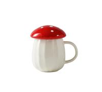 LDGSUPH Tazze E Tazzine Da Caffè Tazza Da Caffè In Ceramica Con Motivo A Fungo Per Tè Cacao E Latte(Red)