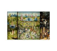 LdinMEX Hieronymus - Stampa artistica su tela, motivo: Il giardino delle delizie terrestri di Bosch, decorazione artistica da parete moderna per la casa, idea 50 x 75 cm