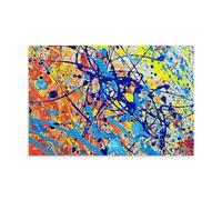 LdinMEX Jackson Pollock Artwork - Stampa su tela con schizzi colorati, sudore, macchie e macchie, decorazione artistica da parete, decorazione moderna, 40 x 60 cm