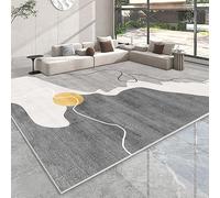 Ldiuttu Tappeto Salotto 80 x 160 cm Tappeto Antiscivolo lavabile Ingresso Tappeti pelo corto Decorazione per la casa Ufficio camera Linee moderne grigie, gialle e bianche