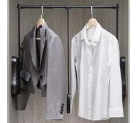 LDIW Appendiabito Saliscendi per Tirare Giù con Ritorno Morbido portaoggetti per Guardaroba salvaspazio Appendiabiti Estraibile per Armadio,Nero,26to33in