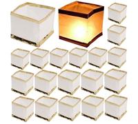 LDJFCCA Lanterne galleggianti 20pcs biodegradabili Fai da Te scrivi e disegnabili luci galleggianti da Piscina da 6 e 4 Pollici Lanterne di Carta Cinese Bianca per voler pregare all'Esterno