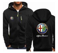 LDKH Abbigliamento, Per Alfa Romeo Giulietta 2016-2022 Felpa con cappuccio Outdoor Casual Giacche Cardigan Abbigliamento sportivo classico Abbigliamento da jogging, M-A
