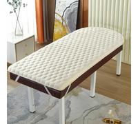 LDLCYCN Beige/r,180 * 60cm, Memoria Schiuma Massaggio Letto Materasso Topper Senza Foro Massaggio Spa Pad Lash Bed Mattress Topper con Fascia Elastica Spessore 6Cm Testa Trapezoidale Quadrata