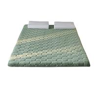 LDLCYCN Green/3cm,180x200cmKING, Giapponese Pavimento Materasso Topper Spessore 3Cm/6Cm Futon Materasso Pad con Fascia Elastica A 4 Angoli Tappeto da Letto Tampone Tatami Caldo per Dormitorio