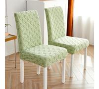 LDLCYCN Verde,4pcs, Copertura Sedia da Pranzo Set di 2/4 Sedia Slipcover Protettore della Sedia da Pranzo con Fascia Elastica Inferiore Copertura della Sedia Posteriore Alta