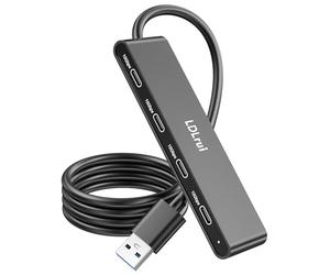 LDLrui Hub USB per PC, trasmissione ad alta velocità da 10 Gbps Hub USB A a USB C con cavo lungo (1,2 m), splitter USB con 4 porte USB-C 3.2 per Mac Pro, Dell OptiPlex, Skytech Gaming, HP, Lenovo