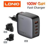 LDNIO Caricatore da 100 W Gan caricatore ricarica rapida type c alimentatore USB multiplo Telefono Tablet Laptop MacBook Caricatore portatile Adattatore EU UK US Spina