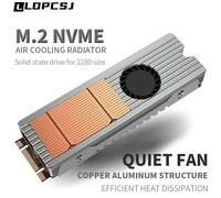 LDPCSJ M.2 NVME radiatore raffreddato ad aria SSD dissipatore di calore struttura in rame e alluminio con ventola silenziosa, dispositivo di raffreddamento dell'unità a stato solido 2280