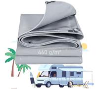 LDQBF Telo Impermeabile,0.5x3.5m 460g/m² pvc telo per Esterno in Rinforzato con Occhielli Copertura da usare per terra,come amaca,copertura o tenda,impermeabile grigio