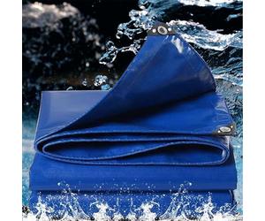 LDQBF Telo Impermeabile Esterno Corda,6x9.5m 460g/m² pvc copri Telone Occhiellato Impermeabile per Mobili,Legna,Campeggio,Bici,Telo Coprimoto in Multifunzione blu